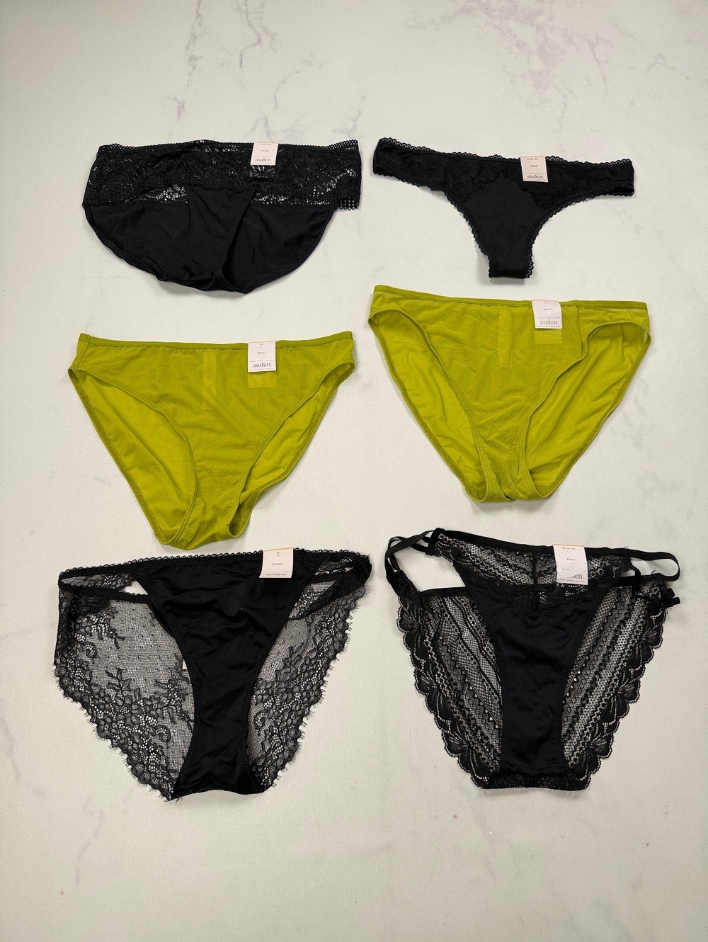 Auden Bikini Set Bikini Black Chartreuse Classic Flattering Set of 6 - Women M